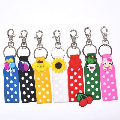 China Design Luxury Cute Soft Hole EVA Fashion Key Chain with Hot Selling Lovely Cartoon PVC Hamper Charms for Kid's Party Gifts for sale