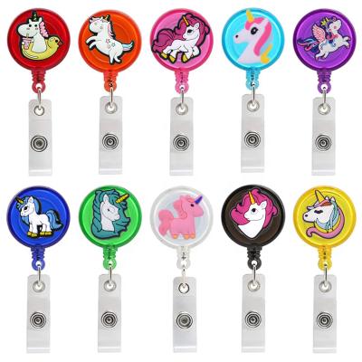 China Lovely Fairy Tale Animals Sale Stationery Gift PVC Retractable ID Badge Reel Luxury Cute Cartoon Soft Warm Cover for sale