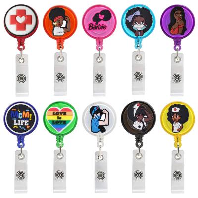 China Luxury Cute Cartoon DIY Pull Badge Reel Card Retractable Badge Holder Reels for Doctor Dentist Nurse Accessory for sale