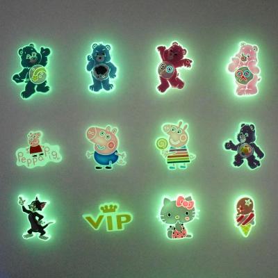 China Shoe Charms Cute Animal Bear Kids Clog Bling Glow Shoe Charms Light Up Clog Accessory Decoration for sale