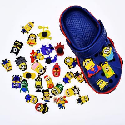 China Shoe Charms Cartoon Design Man The Small In The Cosplay Character PVC Rubber Shoe Charms Buckles Props For Clog Shoes for sale