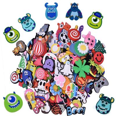 China Shoe Charms Cartoon Green Monster Charm Kids Birthdays Gifts Clog Shoes Decoration Clog PVC Shoe Charms for sale