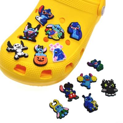 China Shoe charms cartoon monster James Design Rubber Plastic Shoe charms buckles accessories decorations for hobble shoes for sale