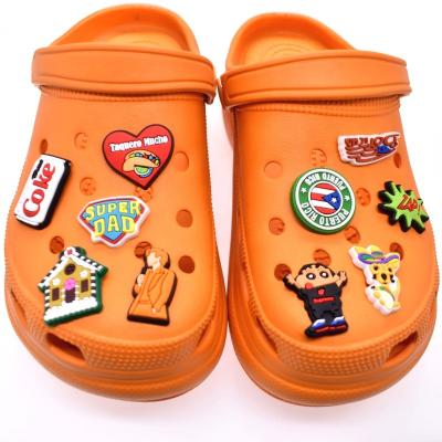 China Shoe Charms Wholesale Cartoon Theme Soft PVC Designer Shoe Buttons Shoe Charms For Kids Gift Charms for sale