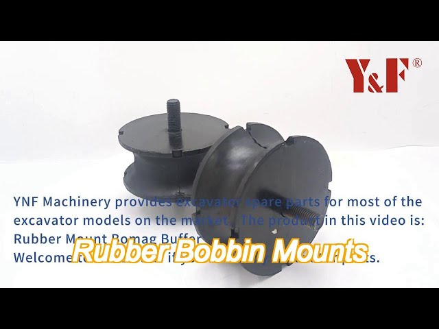 Black Round Rubber Bobbin Mounts Vibration Resistance Heavy Duty