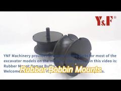 Black Round Rubber Bobbin Mounts Vibration Resistance Heavy Duty