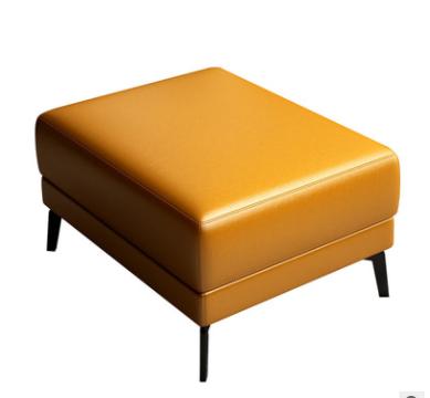 China (Size) Italian Rectangular Sofa Leather Foot Stool Living Room Hotel Furniture Combination Shoe Stool Italian Adjustable Wooden Ottoman for sale