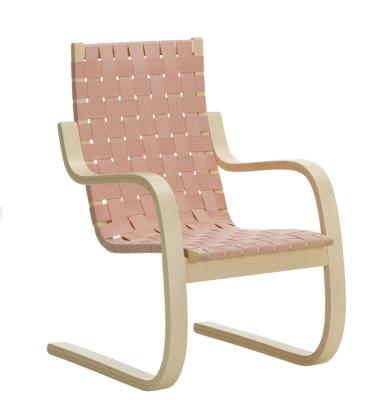 China Comfortable Solid Wood Chair (Other) Birch Webbing Armchair Natural Red Famous Design Comfortable Solid Wood Chair for sale