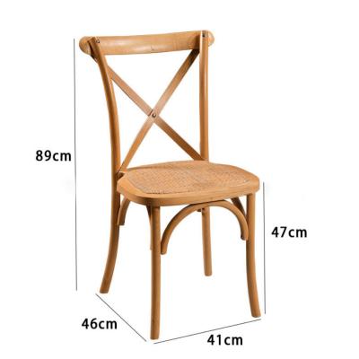 China (Other) Beech Wedding Cross Fork Back Chair Adjustable European Solid Wood Color Meeting Lounge Dining Room Backrest Dining Wood Chair for sale