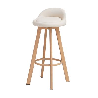 China Hot Selling Durable Simple Modern Simple Creative Bar Chair Bar Stool Bar Stool Modern Wooden Chair Back Solid Wood Chair for sale