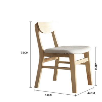 China (Other) Modern minimalist dining chair restaurant household adjustable solid wood cotton and back chair fabric art canvas apartment small for sale