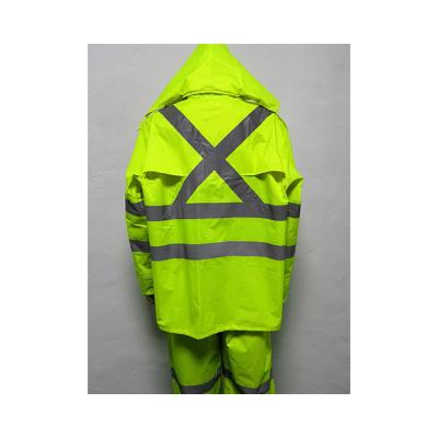 China Men's Raincoat 210T Glue Coating White Raincoat Single Wear Taffeta Waterproof Fluorescent Wear OL-RC015 for sale