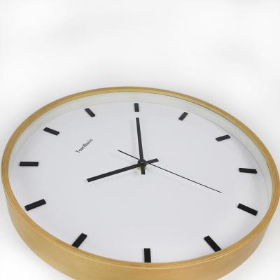 China High quality decorative wooden round wall clock of calendars Living Room for sale