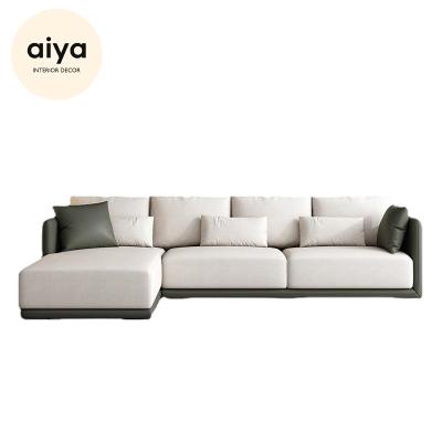 China Other Modern Living Room Three Seat Sofa Sectional Leather And Luxury Fabric Sofa Imported Leather for sale