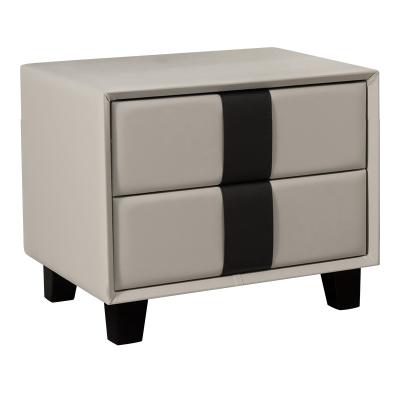 China Modern Leather End Table Mininalism Modern Bedside Table With Drawers for sale