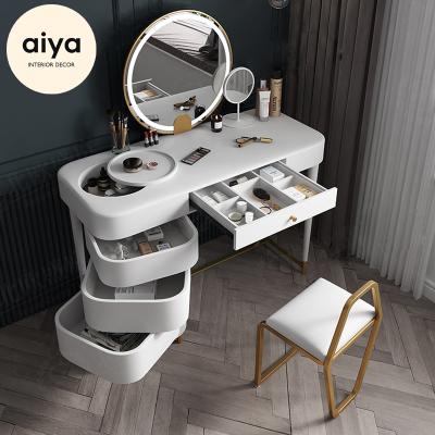 China Modern Girls Modern Dressing Table With Mirror Vanity Set Dressing Table Makeup Vanity Table With Lighted Mirror Cosmetic for sale