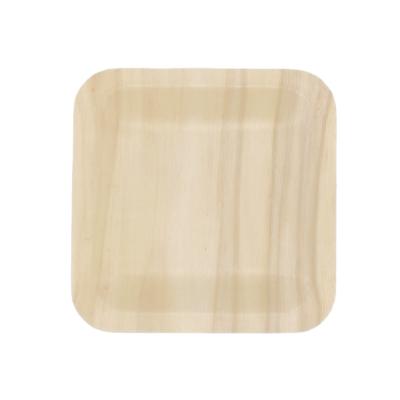 China Contemporary Natural Sushi Biodegradable Disposable Luxury Wooden Square Dishes For Food for sale