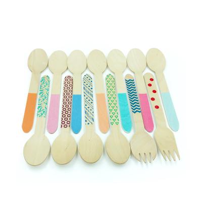 China Disposable Disposable Wooden Cutlery And Birch Cutlery With Different Colors Can Be Customized for sale