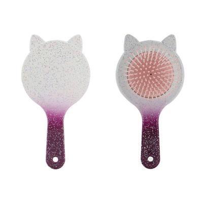 China Comfortable New Design Cute Kids Hair Brush Detangling Massage Comb Air Cushion Portable Plastic Head Comb for sale