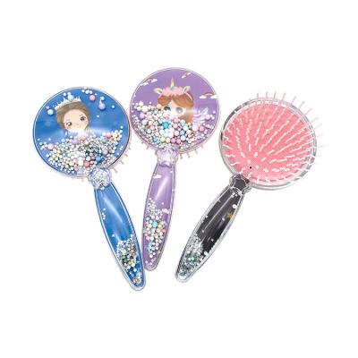 China Fashionable Blingbling Appearance /Comfortable Quicksand Glitter Hair Straightener Comb Plastic Hair Brushes For Every Hair Type And Style for sale