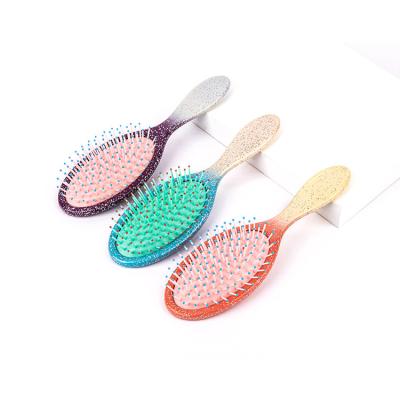 China Wet Comb Home/Promotion Gift Airbag Blingbling Comb Promotional Custom Logo Hair Brush Portable Plastic Scalp Grooming Brush Hair Massage for sale