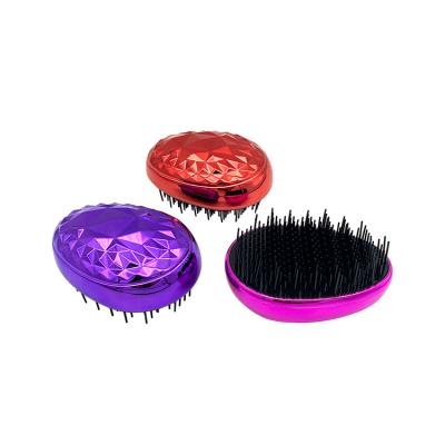 China Fashionable Diamond Style Glitter Hair Brush Mini Egg Shape Comb Factory Price Massage Hair Brush for sale