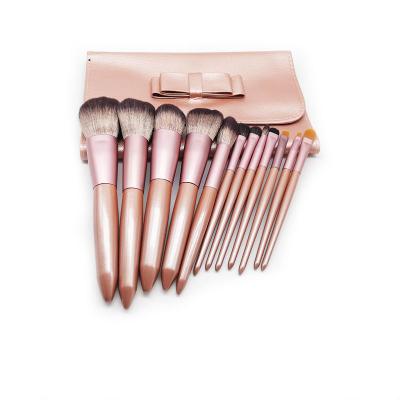 China Angular Blush 12pcs Professional Makeup Set Brushes With Makeup Cylinder for sale