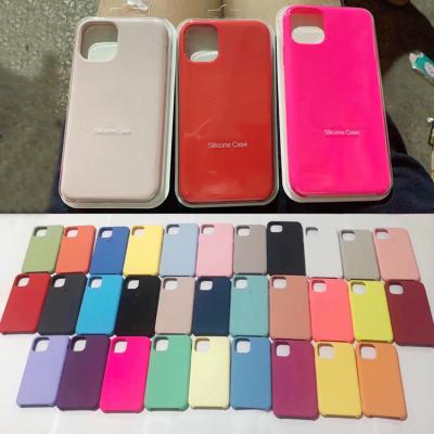 China 52 Colors Shockproof Liquid Fiber Silicone Shell Phone Back Cover Case Rubber Shell For iphone 13 mini pro max for sale