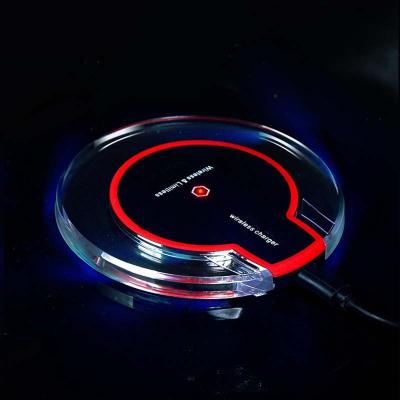 China High Quality Mobile Phone Mini Qi Wireless Charging Fast K9 LED Light Wireless Charger For Qi Mobile Phone for sale