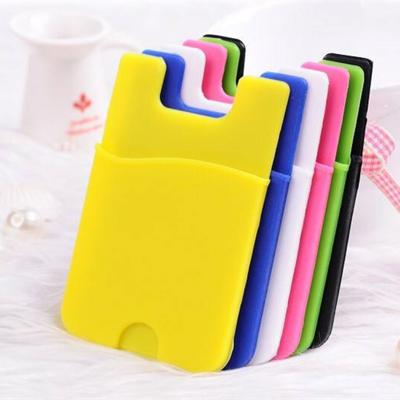 China Cute Mobile Phone Accessories Card Cover Silicone Business Card Holder Stand Card Holder Phone For All Phone Case for sale