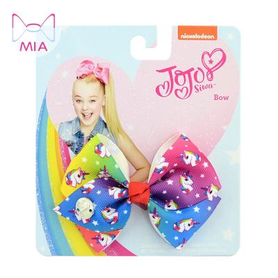 China Mia Free Shipping fashionable 3.5 inch different small size rainbow jojo hair bows for infant baby kids hair accessories for sale