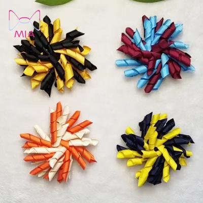 China 3.5 Inch Large Sweet Joke Bows Curved Grosgrain Ribbon Hair Hangers Hair Clip Hair Accessories For Babies for sale