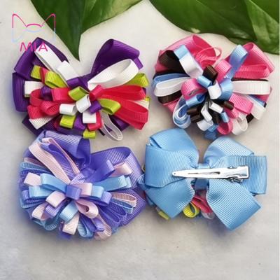 China 3 Inch Ribbon School Girls Hairbow Hair Accessories Fashionable Unique Disturbed Children Hair Accessories for sale