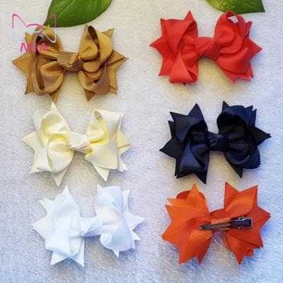 China Soft Hot Selling Solid Sliver Hair Bows Alligator Hair Clips Hair Accessories For Babies Kids Hairbow for sale