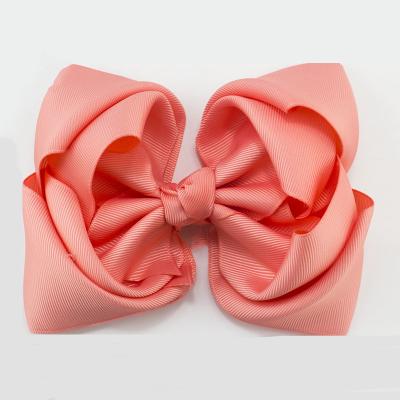 China Fashion 5 Inch Large Grosgrain Ribbon Bow Stacked Hair Clips Cute Girl Bow Clip Hair Accessory for sale