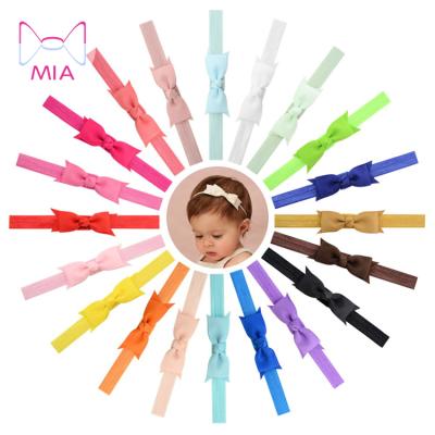 China Mia Free Shipping Fashionable 3 Inch Babies Hair Bows Headband Small Bow Hair Bands For Toddler Hair Accessories for sale