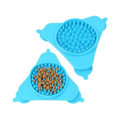 China Slow Stocked Dog Feeder Dog Bowl Pet Bathing Distract Attention Toy Dog Slow Eating Food Silicone Bowl for sale