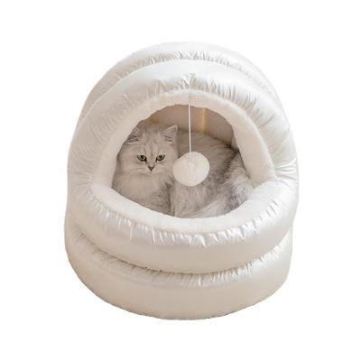 China Viable House Cats Nest Bed Home Decoration Simple Winter Pet Cat Nest Cat Nest Partially Enclosed for sale