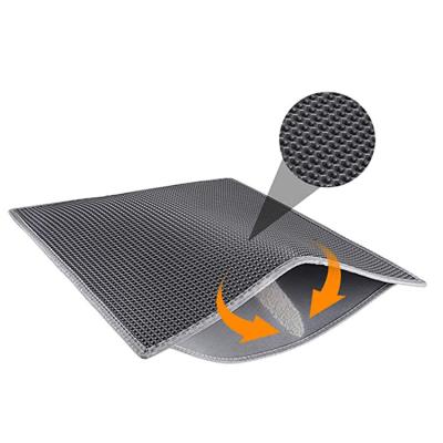 China Waterproof Collapsible Urine Garbage Imprisoning Mat Honeycomb Double Layer Pet Cat Litter Mat for sale