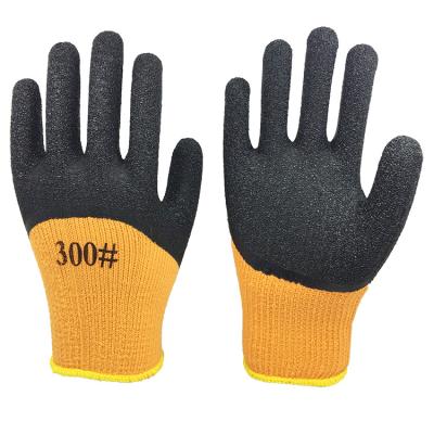 China Anti-impact Terry Polycotton Liner Latex Coated Ply Winter Working Gloves for sale