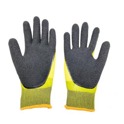 China Waterproof Anti-impact Latex Sponge Rubber Coated Safety Work Gloves Rubber Gloves for sale