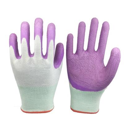 China Safety Anti-Slip Gloves Shell Palm Latex Foam Coated Polyester Industrial Gloves EN388 for sale