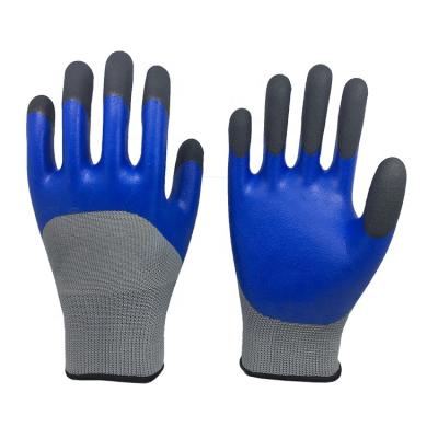 China Breathable Anti-slip 13G Polyester 3/4 Latex Foam Coated Finger Reinforced Gloves /safety Working Glove EN388 for sale