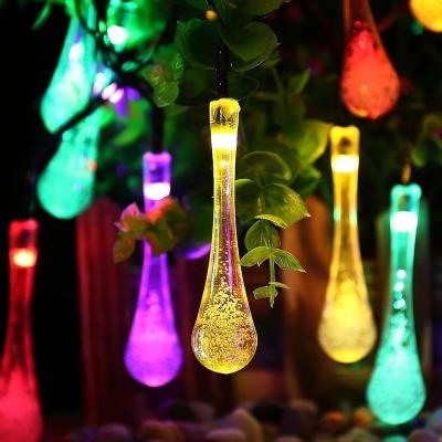 China LANDSCAPE Holiday Water Drop String Ball Shape Lightweight Solar Christmas Lights for sale