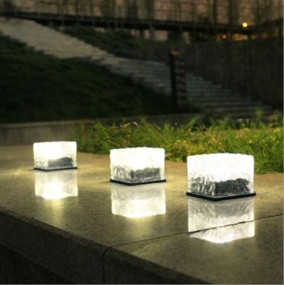 China Modern - Outdoor Lawn Lamp IP67 Waterproof Ice Brick Shape Led Outdoor Solar Motion Lights Outdoor Lawn Garden Lamp for sale