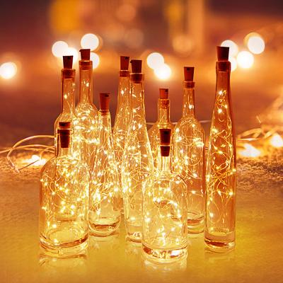 China Hotel Wine Bottle Fairy Lights LED Cork Shape Copper Wire Fairy String Lights for DIY Party Christmas for sale