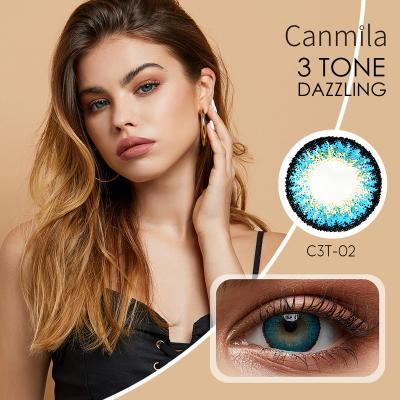 China HAMA New 3tone Non Yearly Prescription Turquoise Colored Contact Lens for sale