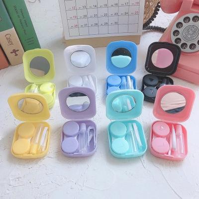 China Fashional Glasses Case Clean Good Quality Contact Lens Case Heart Shape Contact Lens Case Simple Logo Packing Pcs Plastic Color Custom Glasses for sale