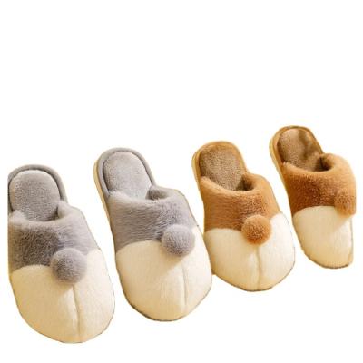 China Fashion Trend Wholesale Winter Corgi Hip Slippers Couples Indoor Slippers House Casual For Lovers for sale