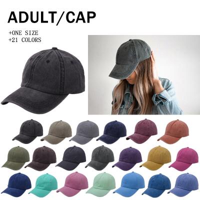 China COMMON hot sale solid color hats men distressed baseball cap, gorras distressed dad hat for sale